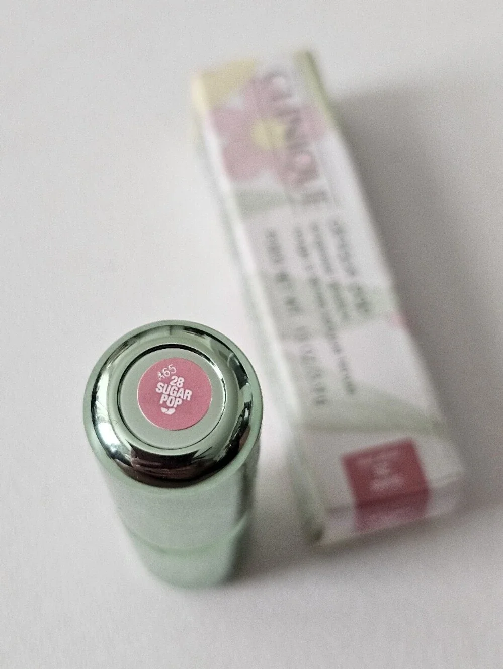 Clinique Pop Longwear Lipstick Shine 28 Sugar Pop Full Size NWT/ NIB Green Tube